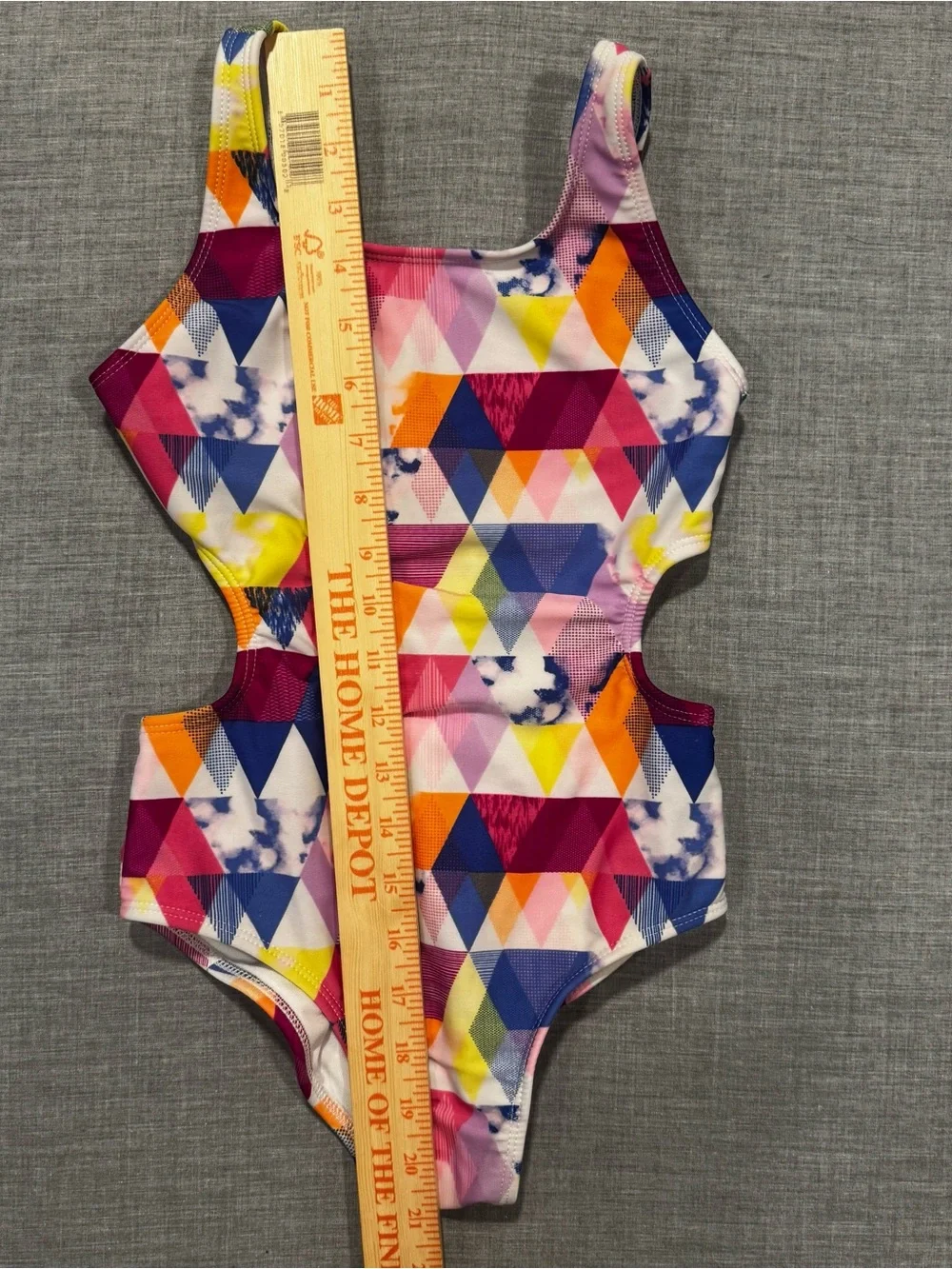 art class Girls Multicolor Geometric Cutout One-Piece Swimsuit